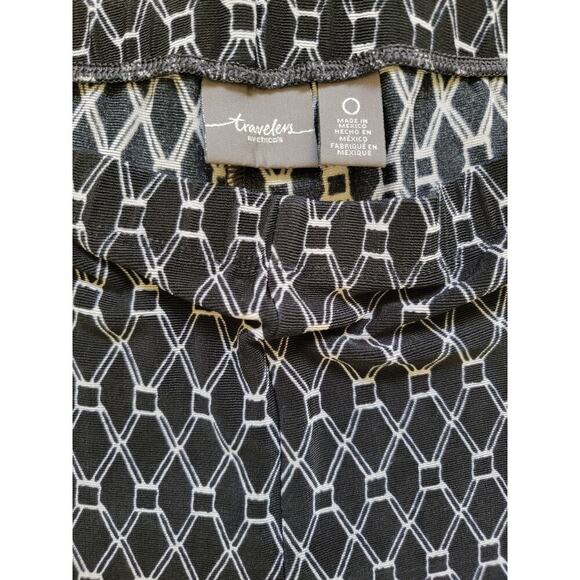 Chico's Travelers Slinky Wide Leg Pull-On Printed Office Career Pants Size‎ S - Picture 2 of 3